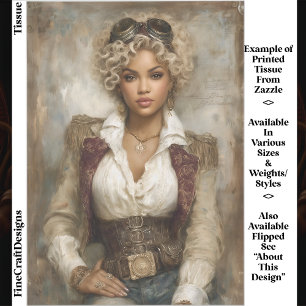 Curly Hair Steampunk Woman, Corset EB2R Decoupage Tissue Paper