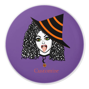 Curly-haired Witch Thunder_Cove  Ceramic Knob
