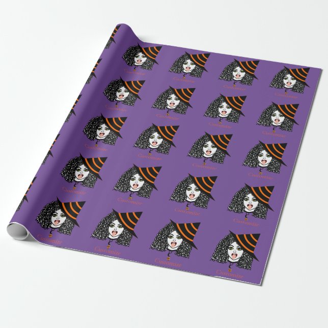 Curly-haired Witch Thunder_Cove Wrapping Paper (Unrolled)