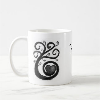 Curly Heart Ink Mug With Personalization