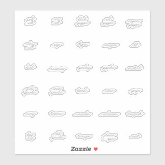 Curly Herb and Spice Labels