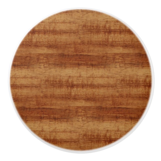 Curly Koa Acacia Wood Grain Look Ceramic Knob (Front)