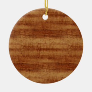 Curly Koa Acacia Wood Grain Look Ceramic Ornament