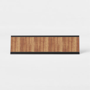 Curly Koa Acacia Wood Grain Look Desk Name Plate