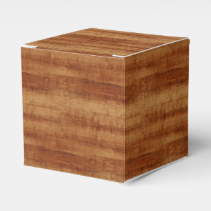 Curly Koa Acacia Wood Grain Look Favor Box