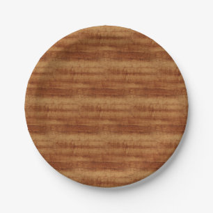Curly Koa Acacia Wood Grain Look Paper Plate