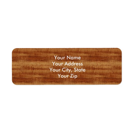 Curly Koa Acacia Wood Grain Look Return Address Label