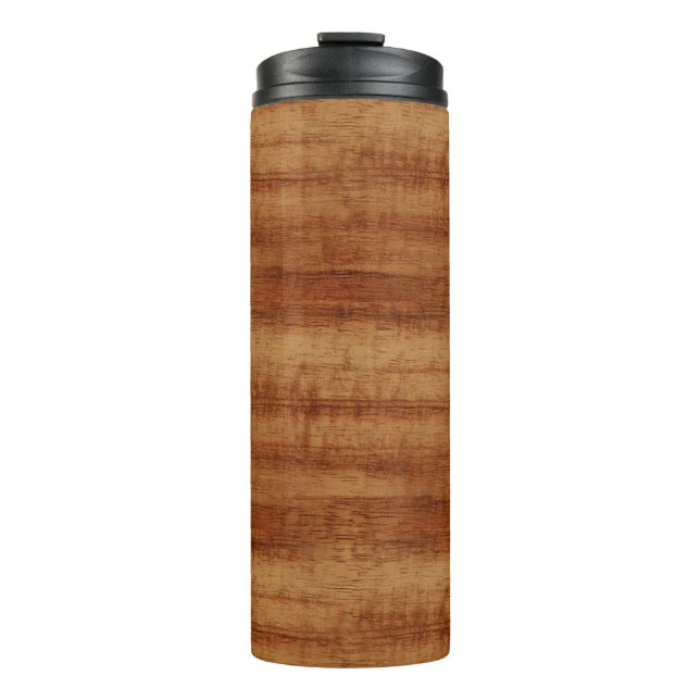 Curly Koa Acacia Wood Grain Look Thermal Tumbler (Front)