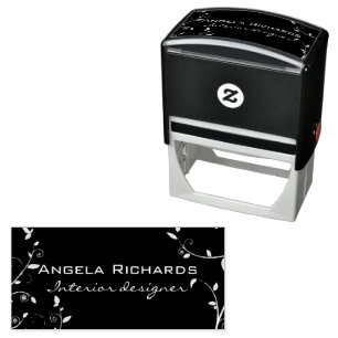Curly leaves branches self-inking stamp