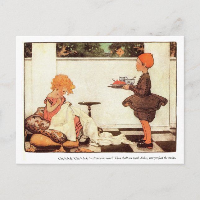 Curly Locks Nursery Rhyme Postcard (Front)