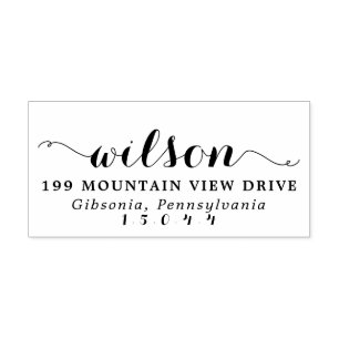 Curly Names Return Address Stamp