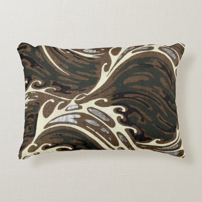 Curly Ocean Waves Decorative Pillow (Front)