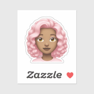 Curly Pink-Haired Emoji 