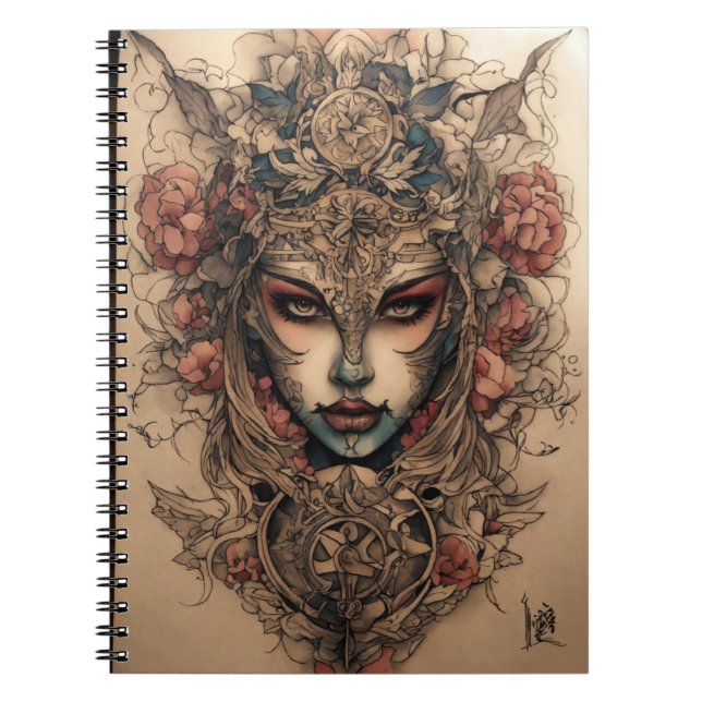 "Curly Princess Woman Spiral Notebook" Notebook (Front)