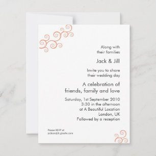 Curly Q Too (tangerine) 4.25x5.5 Invitation