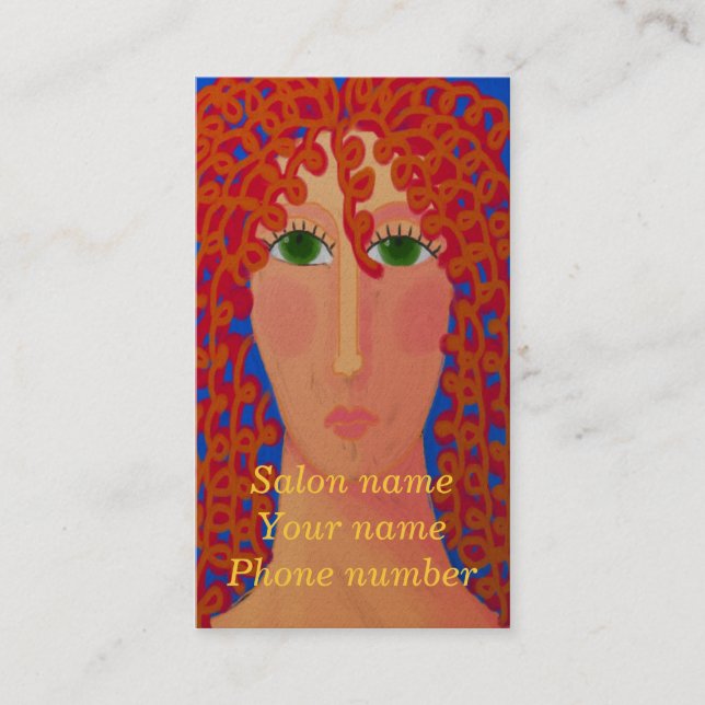 Curly Red Hair Appointment Card (Front)