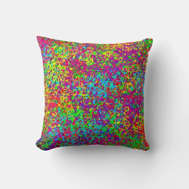 Curly Ribbons (ckc) Square Throw Pillow (Front)