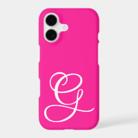 Curly Script Monogrammed Hot Pink