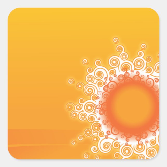 Curly Sunshine Customizable Design Square Sticker (Front)