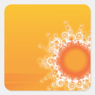Curly Sunshine Customizable Design Square Sticker