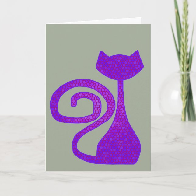 Curly-Tail Cat Greeting Cards (Front)