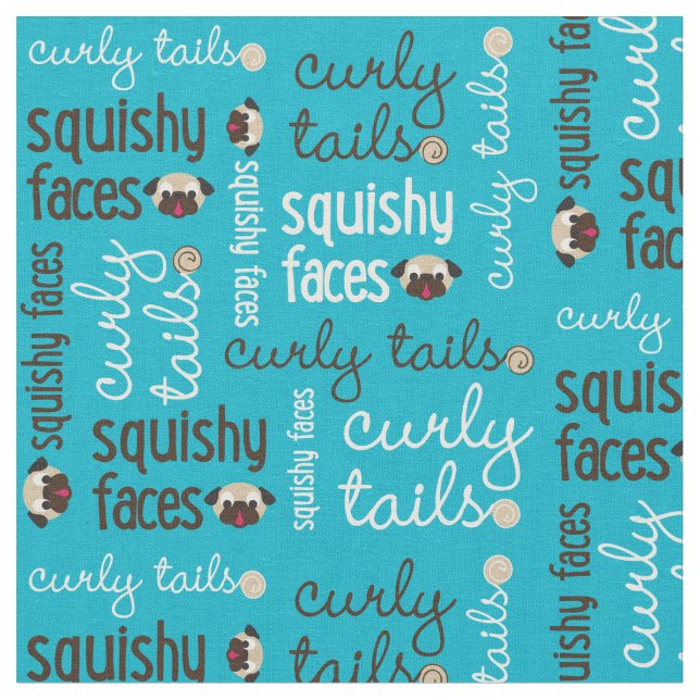 Curly Tails Squishy Faces Fabric (Close Up)