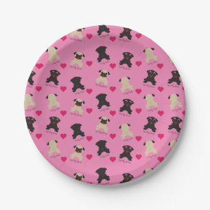 Curly Tails Squishy Faces Front Back Pugs Party Paper Plate