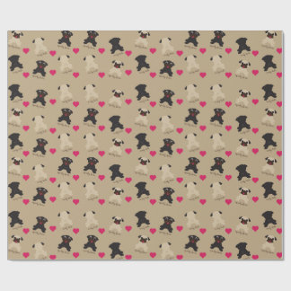 Curly Tails, Squishy Faces Pug Wrapping Paper