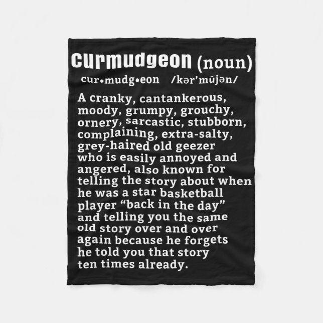 Curmudgeon (bysketbyll Version) Fun Senior Citizen Fleece Blanket (Front)