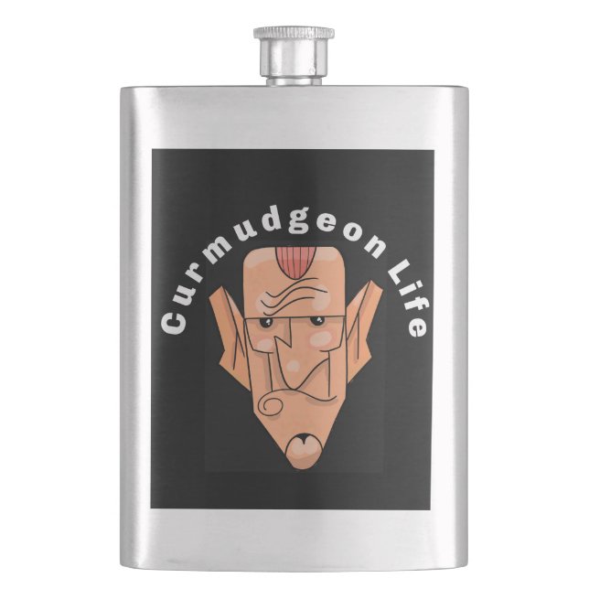 Curmudgeon Life Hip Flask (Front)