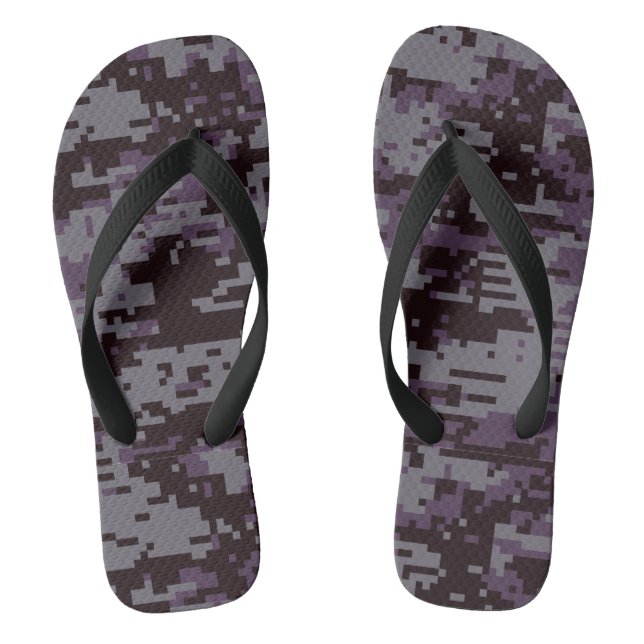 Currant Digital Camo Pattern Flip Flops (Footbed)