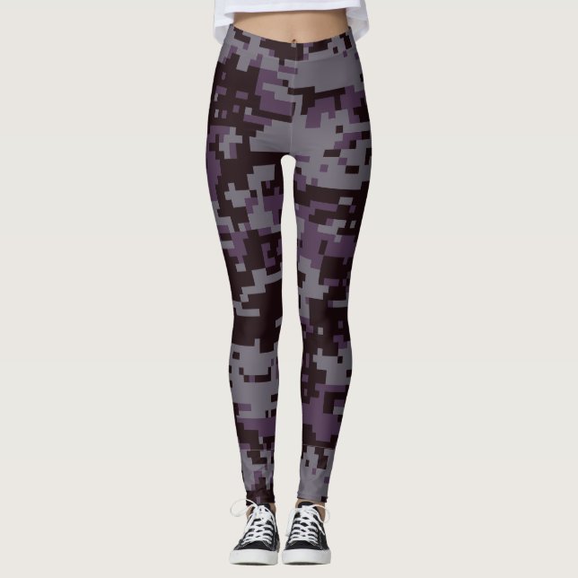 Currant Digital Camo Pattern Leggings (Front)