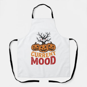 Current Mood Halloween Pumpkin Vintage Shirt Desig Apron