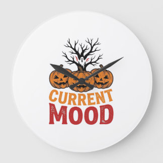 Current Mood Halloween Pumpkin Vintage Shirt Desig Large Clock