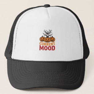 Current Mood Halloween Pumpkin Vintage Shirt Desig Trucker Hat