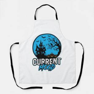 Current Mood Halloween Vintage Engraving Vector_1 Apron