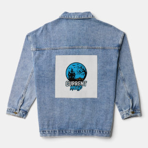 Current Mood Halloween Vintage Engraving Vector_1 Denim Jacket