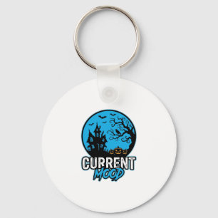Current Mood Halloween Vintage Engraving Vector_1 Keychain