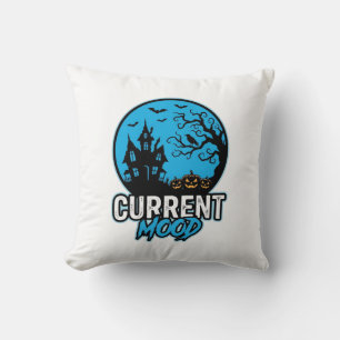 Current Mood Halloween Vintage Engraving Vector_1 Throw Pillow