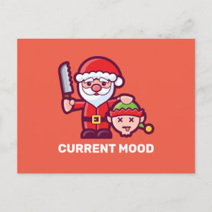 Current Mood Santa and Elf Postcard