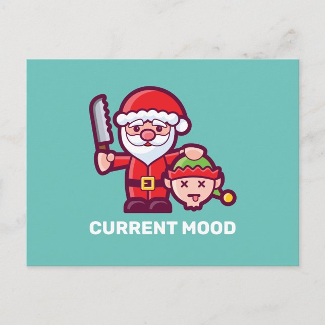 Current Mood Santa and Elf Postcard (Front)