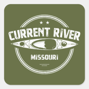 Current River Missouri Kayaking Square Sticker