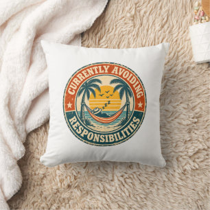 Currently Avoiding Responsibility Throw Pillow