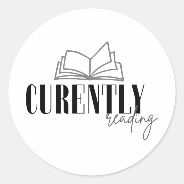 Currently reading classic round sticker (Front)