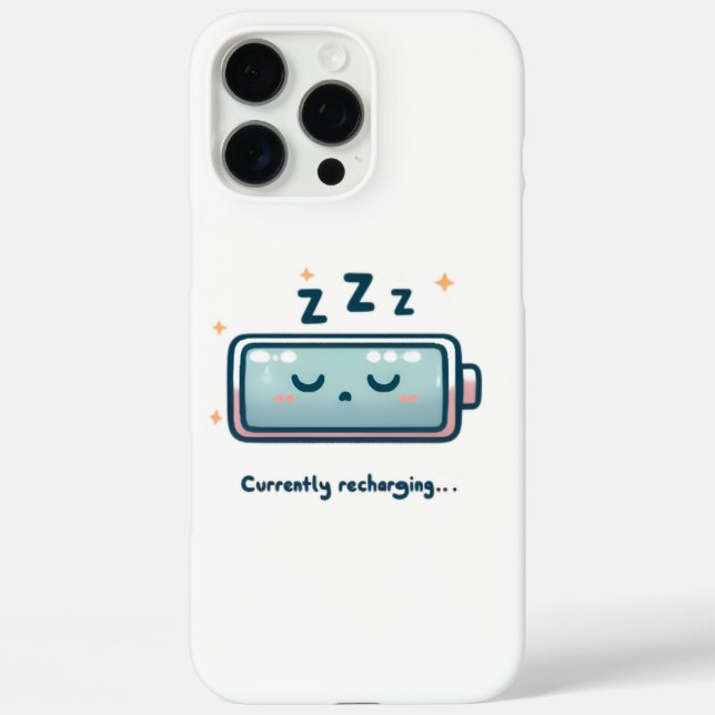 Currently Recharging – Cute Sleepy Battery Design Case-Mate iPhone Case (Back)