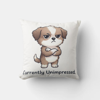 currently unimpressed throw pillow
