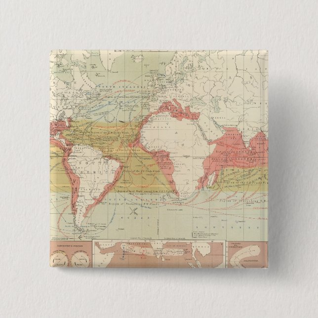 Currents of air 2 inch square button (Front)