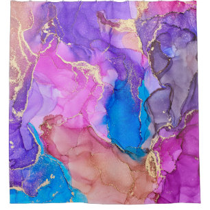 Currents of translucent hues, snaking metallic swi