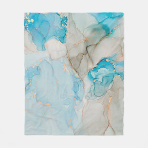 Currents of translucent hues, snaking metallic swi fleece blanket