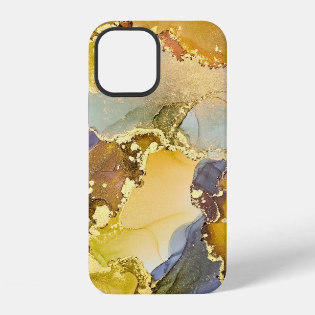 Currents of translucent hues, snaking metallic swi iPhone case (Back)